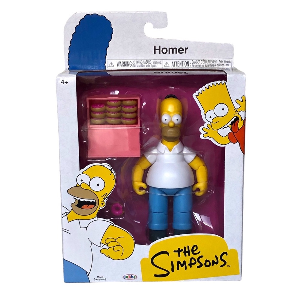 Jakks Pacific 2024 The Simpsons Homer With A Dozen Of Donuts 5" Action Figure
